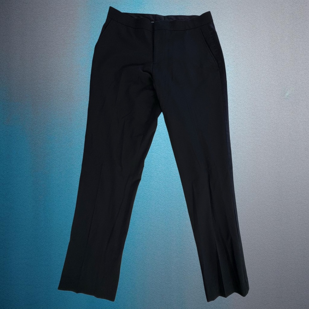 🚨SOLD🚨JF J.Ferrar Men's Black Slim-Fit Flat-Front Tuxedo Dress Pants Size 30x30